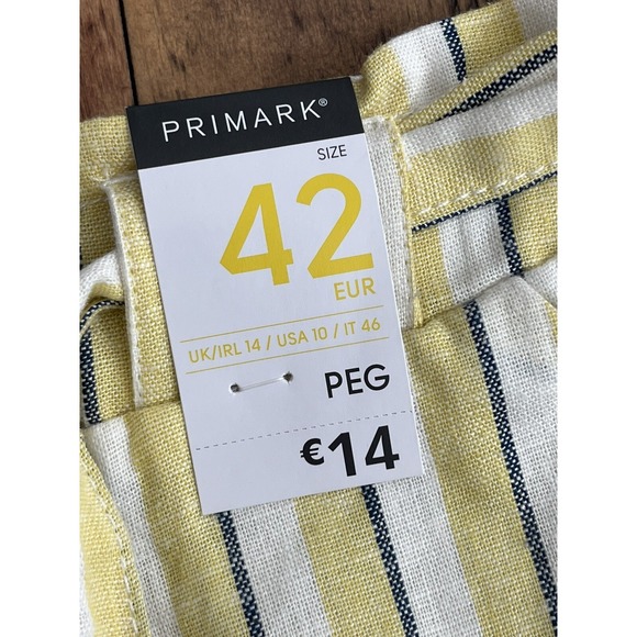 NWT! Women's Linen Blend Paper Bag Waist Ankle Pants, Primark, Sz: 10 (b9) - Picture 4 of 6